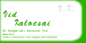vid kalocsai business card